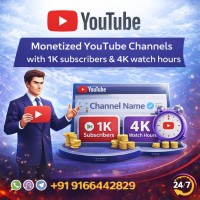 Monetized YouTube Channel with 1000 Subscribers & 4000 Watch Hours